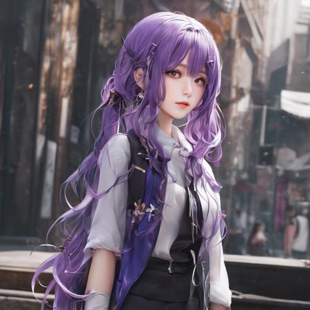 1girl, purple hair, standing,   <lora:Simplenegative_XL_v1_AutoRunMech:4>