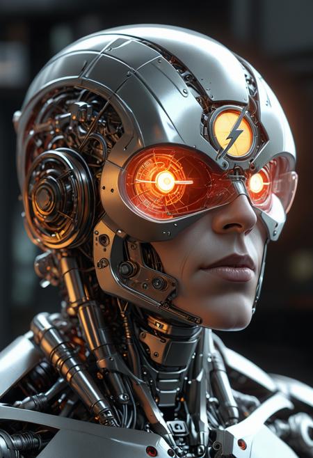 high resolution photograph of a translucent softly glowing mechanical The flash, visible internal organs, polycarbonate and glass, very detailed, 8k, sharp, fantasy, movie poster, unreal engine 5, octane render, UHD, HDR