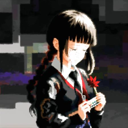 <lora:seleznev_trixel_art:1>, seleznev_trixel_art,  drawing, blur, pixelated, glitch, 


  1girl, alternate costume, bangs, blunt bangs, braid, comic, crying, crying with eyes open, monochrome, school uniform, serafuku, solo, tears