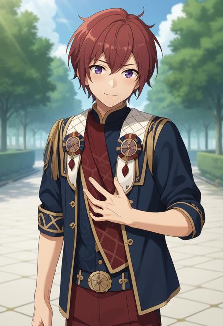  Tsukasa Suou, red hair, purple eyes