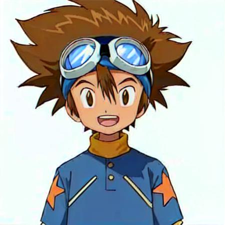 masterpiece,best quality,highly detailed,detailed eyes,4K,8K,vivid _color, dreamlike,thick_outline,<lora:yagamitaichi:0.8>,yagamitaichi,1boy, :d, brown_eyes, brown_hair, eyewear_on_head, goggles, goggles_on_head, male_focus, open_mouth, simple_background, smile, solo, star_\(symbol\), star_print,