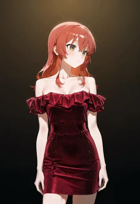 Velvet Bardot Ruffle Bodycon Dress