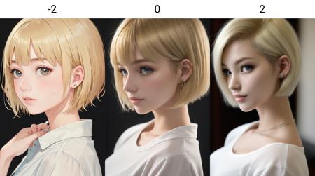 masterpiece,best quality, 1girl,solo,<lora:3dSlider:-2>,blonde short hair,close up,shirt