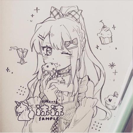 Cute art style v1, sketch style, art, monochrome, 