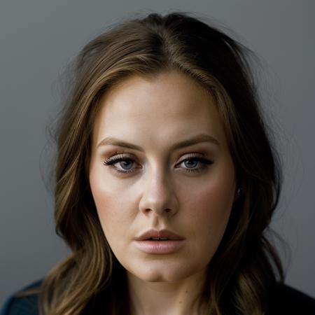 <lora:4d3l3:1>, Realistic photo of a beautiful 4d3l3 woman,  1girl, solo, long hair, looking at viewer, blue eyes, blonde hair, simple background, lips, grey eyes, blue background, expressionless, portrait, realistic, soft lighting, professional Photography, Photorealistic, detailed, RAW, analog, sharp focus, 8k, HD, DSLR, high quality, Fujifilm XT3, film grain, award winning, masterpiece