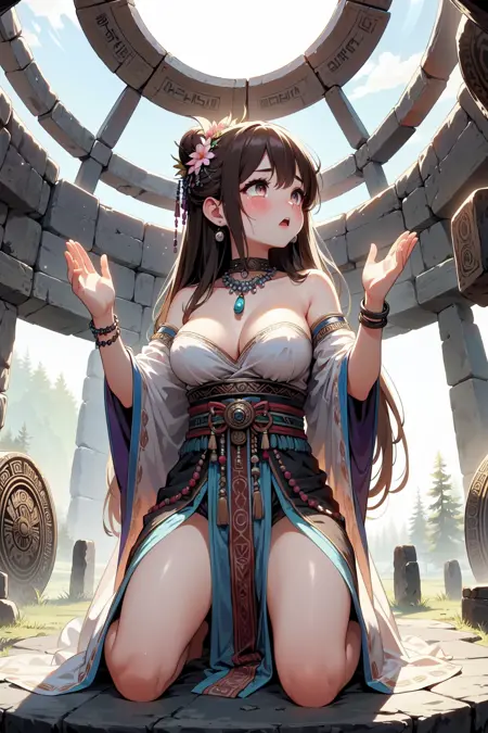 girl like ancient altar