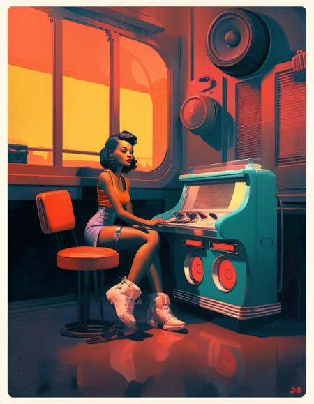 Vibrant Scifi - Pascal Blanché Style - SDXL 1.0 v1.0