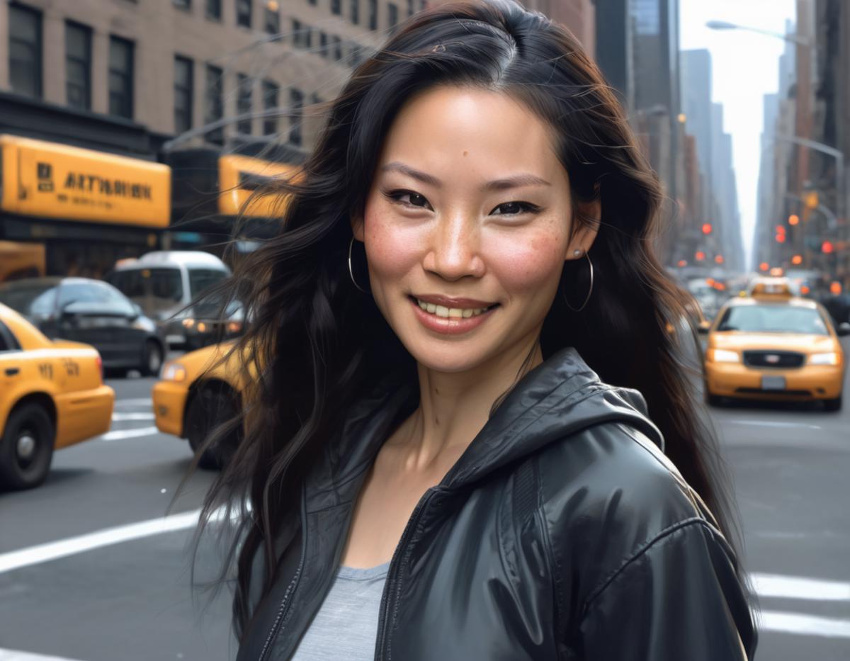 lucy liu xl  and sd1.5 lora image