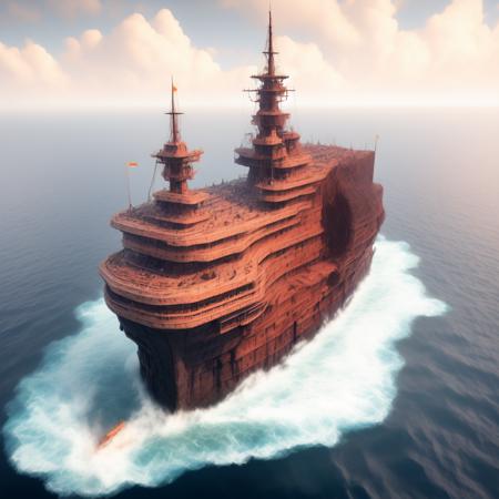 (BoneFortress:1) giant ship in the middle of the ocean  <lora:BoneFortress:0.8>