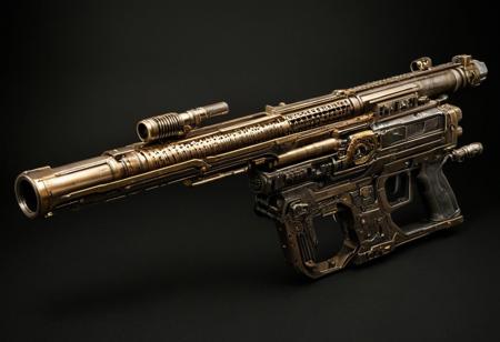 high-quality, ultra-detailed, image of (, inspired by warhammer bolters, a futuristic sci-fi rifle that uses electromagnets to launch small metal rods at ridiculous speeds, realistic design, realistic looking metal and metal textures, warhammer 40k, bolt gun, high quality steampunk), best quality, masterpiece, masterful composition, award, extremely detailed, incredibly high resolution, 32k, 16k, 8k, 4k, UHD, HDR, hyper-realistic, photo studio quality, amazing clarity, tack sharp, sharp focus, volumetric lighting, morning light, cinematic style, H.R. Giger, intricate details, terminator, metric, patina, gunmetal, brass, veneer, chrome