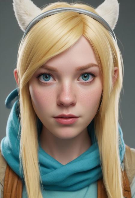 Fionna Campbell from adventure time, highly detailed and hyper realistic, cartoon style