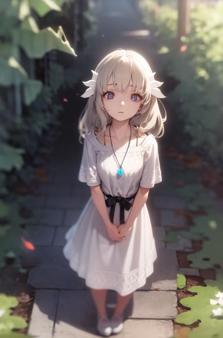 lily_(ender_lilies) white_hair long_hair necklace purple gemstone