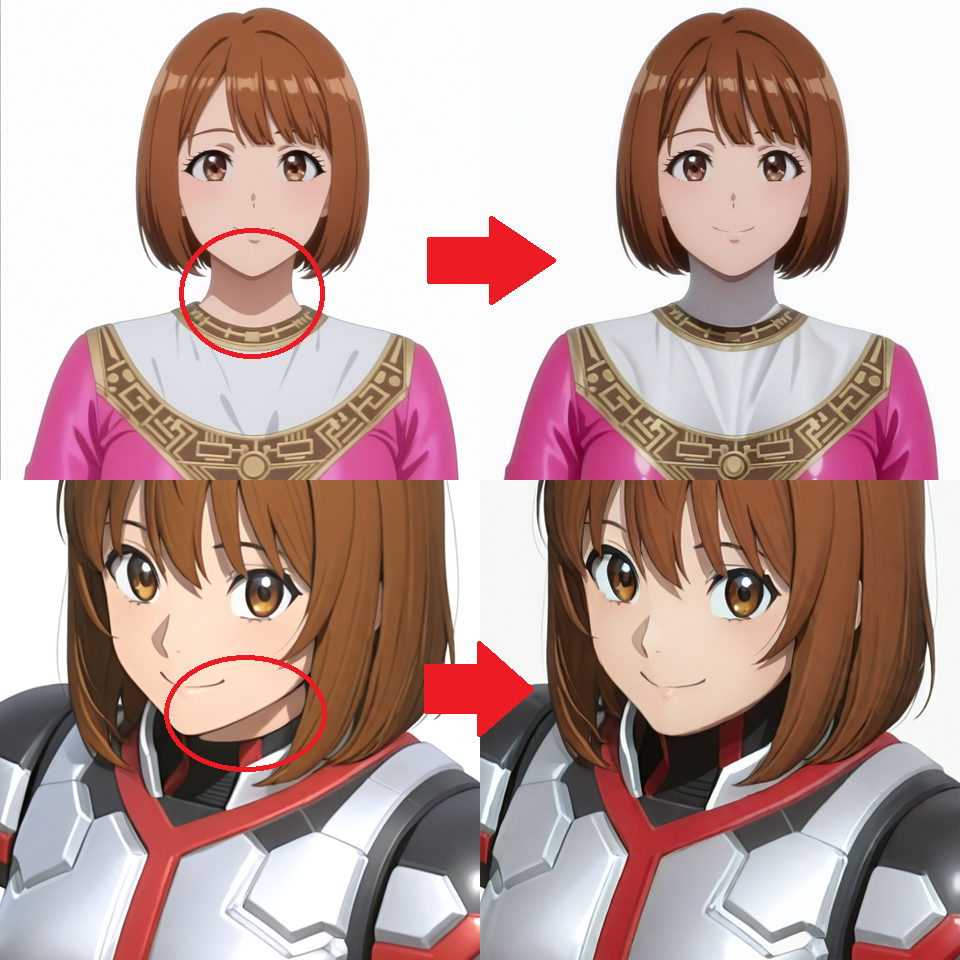 Using "bodysuit with covered neck" LoRA with ControlNet Canny