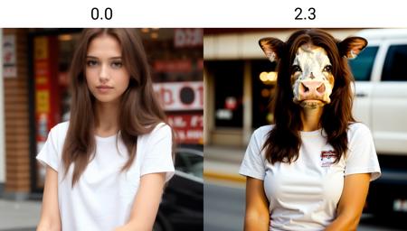 a beautiful woman, long hair, brown hair wearing white shirt, day <lora:cow_slider_v1:0.0> road, in front of grocery shops, short sleeve, vehicles passing by, 8k,4k, high resolution, detailed