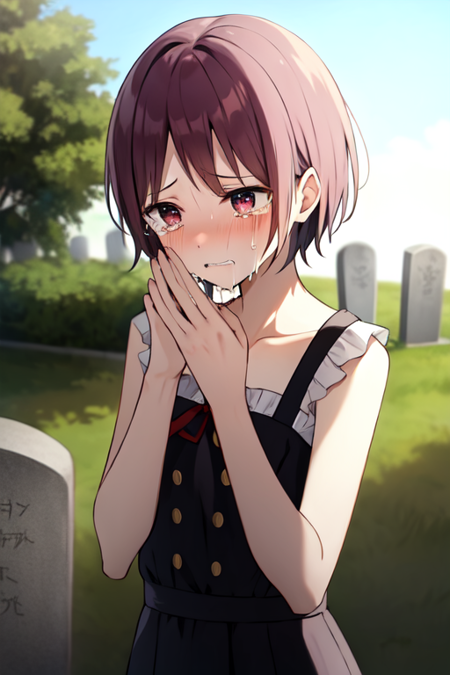 etouharuka, graveyard, crying, tears