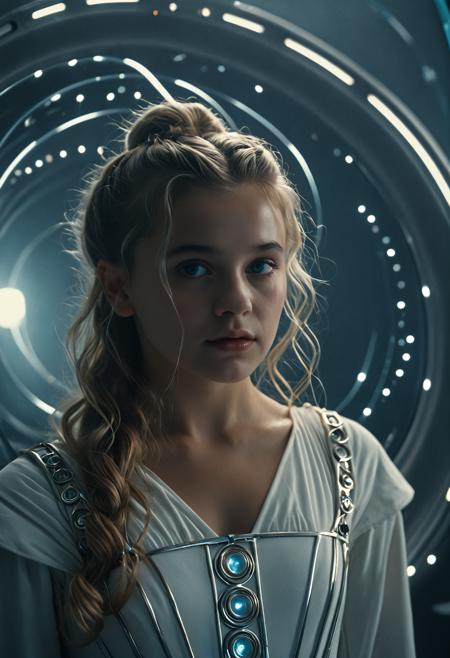 cinematic film still <lora:Beeple_retrofuturism-000005:1>,Beeple style,retrofuturism,<lora:Alice Prin OC-000005:1>,Alice Prin,1girl, . shallow depth of field, vignette, highly detailed, high budget, bokeh, cinemascope, moody, epic, gorgeous, film grain, grainy
