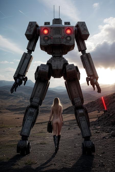 god rays, shot on Canon EOS RP Mirrorless Camera, split lighting, david ross, science fiction cyberpunk, walking through battlefield in the future,  voluptuous young white woman, cammo shirt, no pants, (bottomless, wide thigh gap, detailed pussy, detailed hairless young virgin vagina, <lora:GodPussy1 v4:.55> nude lower body)
(battle taking place overhead and in the background, lasers, gun shots, robots, aliens humans, war, war theme, body parts, violence, blood, war, full scale sci fi war, ships, tanks, robots, aliens, anger, sci fi war theme), OverallDetail,  <lora:difConsistency_detail:.5>, post violence theme, scifi horror, color graded, cinematic, (light leak),   <lora:zoom_slider_v1:-5>