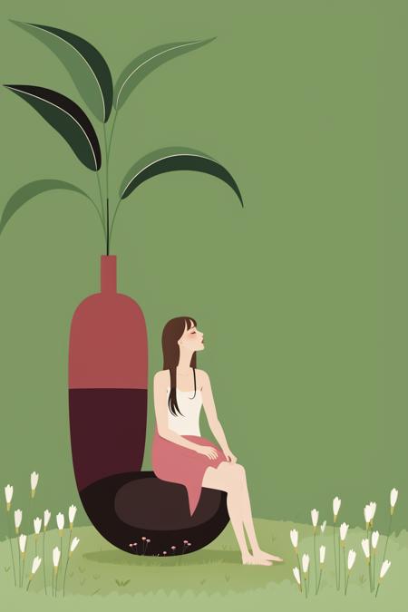 <lora:èºæ¯:0.9>,1girl,long hair,solo,dress,sitting,blush,green hair,white dress,from side,barefoot,profile,grass,closed mouth,no lineart,very long hair,looking away,plant,bangs,