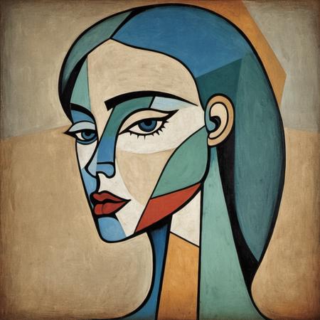 Picasso cubism art of a woman,subtle colors, minimalist, faint,    <lora:elfanning_xl_1_standard-000081:1>