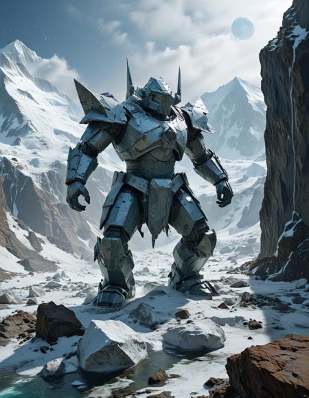 (Lunar glaciers:0.5) ([Ironclad fantasy|Origami style]:1.3)