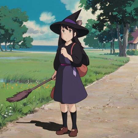 full-length image in gg artstyle of a young witch