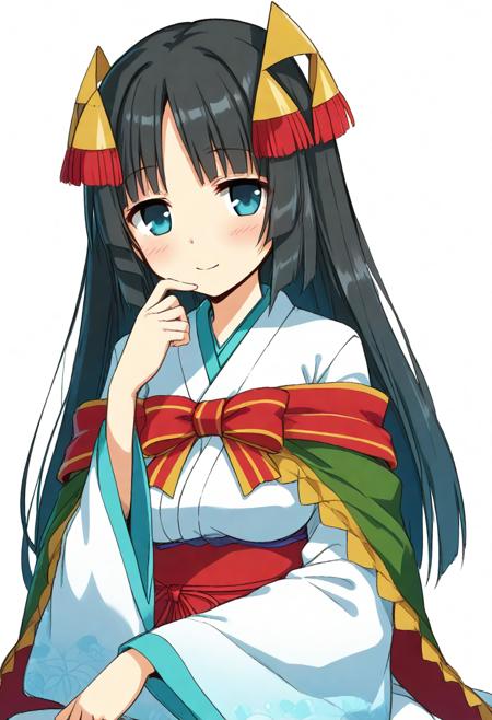 odawarajou, japanese clothes detached sleeves, miniskirt,white thighhighs, high-low skirt