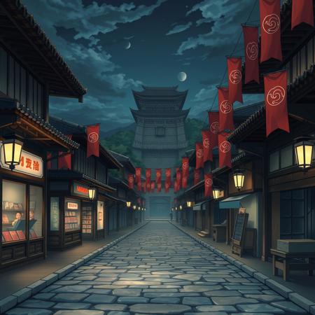 A liminal space in Konoha, the Hidden Leaf Village, exactly as seen in Naruto. The familiar wooden buildings with curved, tiled rooftops line the stone-paved streets. Red banners with the village symbol sway gently in the breeze. The massive Hokage Monument stands in the background, overlooking the quiet village.
The streets are completely empty—no villagers, no ninja, no movement. The ramen shop, the market stalls, and the training grounds remain untouched, as if frozen in time. Lanterns cast a warm glow, but there is no sound, no footsteps, only an eerie stillness. The village feels familiar yet strangely distant, as if Konoha exists in a dream, suspended between past and present.