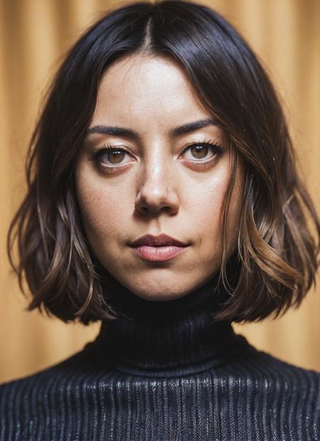 A stunning intricate full color portrait of (sks woman:1), wearing a black turtleneck, epic character composition, by ilya kuvshinov, alessio albi, nina masic, sharp focus, natural lighting, subsurface scattering, f2, 35mm, film grain, <lora:locon_aubrey_v1_from_v1_64_32:1.25>