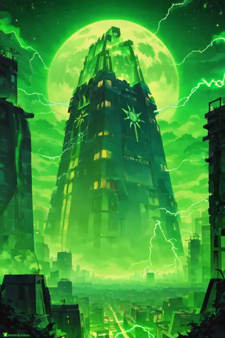 Necron World - Buildings & World Morph (Warhammer 40K) [Pony & SD1.5]