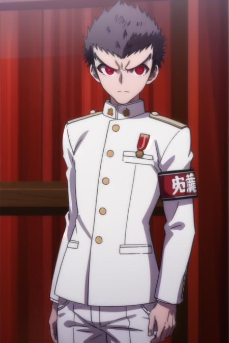 kiyotakaishimaru, <lora:kiyotaka ishimaru s1-lora-nochekaiser:1>,
kiyotaka ishimaru, short hair, bangs, black hair, (red eyes:1.3), male focus, very short hair,
BREAK long sleeves, jacket, pants, uniform, white jacket, armband, pocket, medal,
BREAK outdoors, classroom,
BREAK looking at viewer, (cowboy shot:1.5),
BREAK <lyco:GoodHands-beta2:1>, (masterpiece:1.2), best quality, high resolution, unity 8k wallpaper, (illustration:0.8), (beautiful detailed eyes:1.6), extremely detailed face, perfect lighting, extremely detailed CG, (perfect hands, perfect anatomy),