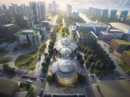 Aerial view of the building（建筑鸟瞰图）