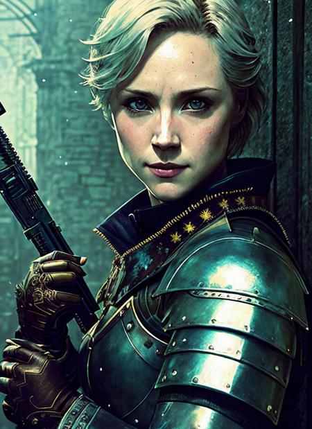 illustration of sks woman as thief in leather armor, smirk, beautiful detailed eyes, cinematic, drawn by Greg Rutkowski, Yoji Shinkawa:0.6, vibrant colors, <lora:locon_gwendoline_v1_from_v1_64_32:1.3>