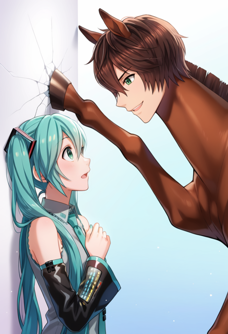 Horse Kabedon - My Horse Prince - Uma no Prince-Sama Meme NoobAI-EPS1.1