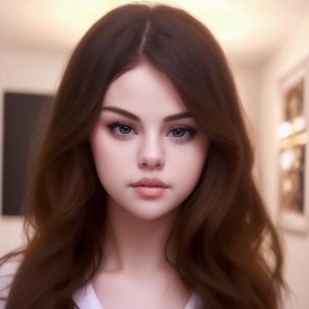 Selena Gomez (masterpiece, best quality, full body), ,masterpiece, beautiful detailed eyes, looking at viewer, detailed beautiful face,  extremely detailed, high, 1girl, black hair, long hair, best quality, closed mouth <lora:Selena Gomez:1>,