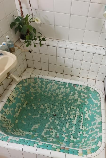 masterpiece, high quality, a bathtub ,8k uhd, dslr, soft lighting, high quality, film grain, Fujifilm XT3 <lora:100_Taiwan old bathtub_1v5_768_0001BD5e_NR128NA128off:0.8> , bathtub_\(Taiwan\)
