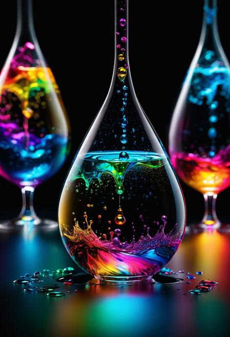 This Ultra High Resolution, 8K photo showcases a striking visual representation of the mathematical concept on a black background using vibrant neon plasma light, displaying captivating 16,777,216 color spectrum, water drop, alcohol ink style, sharp focus, intricate details, highly detailed, studio photo aesthetic, trending artwork
