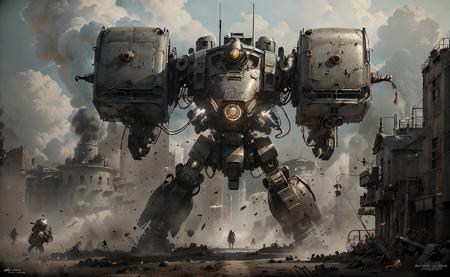 (masterpiece,top quality,best quality,official art,beautiful and aesthetic:1.2), battle mech, 
steampunk, <lora:SteamPunkMachineryv2:0.6><lora:decolorization:1.3>, decolorization,<lora:epiNoiseoffset_v2:1>