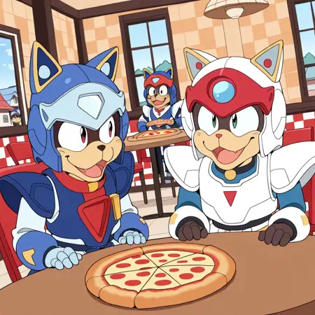 Speedy Cerviche and Guido Anchovy - Samurai Pizza Cats [Illustrious]