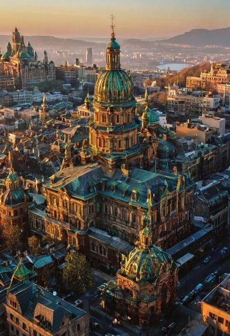 maximalist poison!! beautifull city, the mystical light, professional photography, natural lighting, natural lighting, volumetric lighting maximalist. intricately detailed, complex, elegant, expansive, fantastical, film photography style, light grain, medium grain, heavy grain