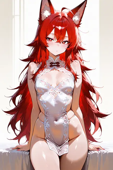 白色侧面镂空绑带连衣裙-(情趣制服)(cosplay)White side hollow-out strap dress - (erotic uniform) (cosplay)