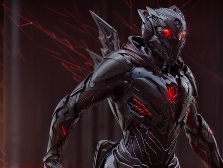 VeronicaCipher, WARFRAME, intricate pattern, energy lines,red glowing eyes, long silver hair, wind blown hair, elegant, intense, biomechanical , transparent armor, bloody wings, solo, desert, sunny, bright, claws, veins, dramatic lighting, (masterpiece:1.2), best quality, high resolution, beautiful detailed, extremely detailed, perfect lighting, mshn, <lora:terminate_yiu_v10:0.7>