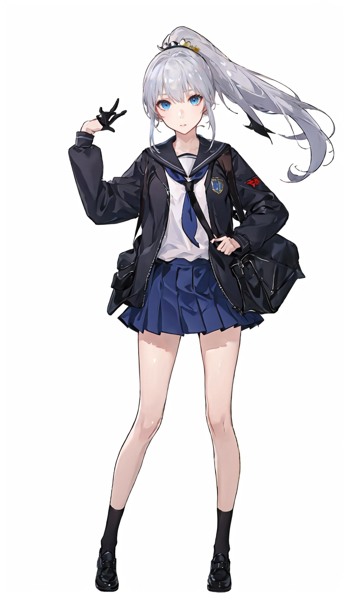 anime girl high ponytail