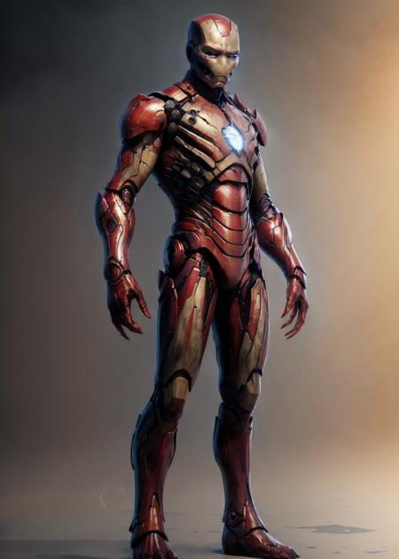 (8k, RAW photo, best quality, masterpiece:1.2),ultra realistic, masterpiece, <lora:Cthulhu_monster:0.65>, solo, white background, full body, monster, simple background, standing, iron man