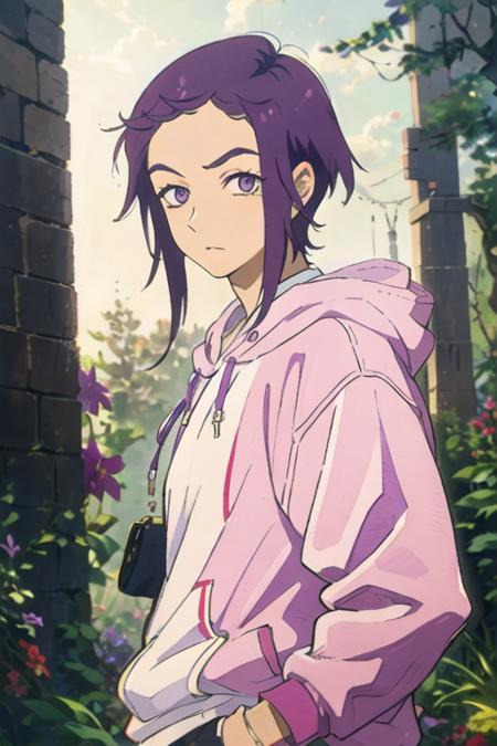 kishou_yamada_asaemon purple hair purple eyes