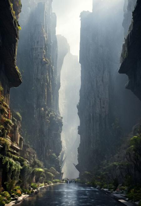 POV view , DOF,
(Ancient civilization, Alien Prometheus movie scene, dune movie scene:1.5), (The colonial city of the future, in the mist-filled Grand Canyon, on an unknown Earth-like planet, 2 moon on sky, Spaceship flight connects colonies, waterfulls:1.3), (Machu Picchu, a mountain settlement, incredibly spectacular:1.2), (Mario Botta:1.3), (avant-garde, future, reality, science fiction, photorealistic), (modern architecture:1.2), White limestone with black granite, fountain, waterfall, landmark, square, path, narrow street,
(Large Files, Ultra Realistic, 8K, 16k, FHD, HD, VFX, Perfect, Photography, composition, Architecture Sales Photography, Architecture Competition, Ultra High Resolution, Cinematography, High Resolution Image:1.1), (dramatic lighting, direct sunlight, ray tracing, clear shadow:1.2),  (real landscape:1.1), (blurred background:1.0), (urban background, more_details) ,
great lighting, clear, hillscastel, <stardeaf-cold-arc>, xtower, industrialbuilding