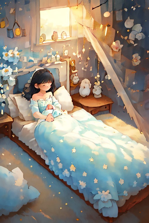 bed,room,soft_light,,1girl,detailed_light,childbook,,masterpiece,best quality,,masterpiece,best quality,<lora:childbook_20...