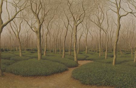 style of Henry Moret, plantation ,clump ,thicket ,arboretum ,coppice , Salt Flat ,