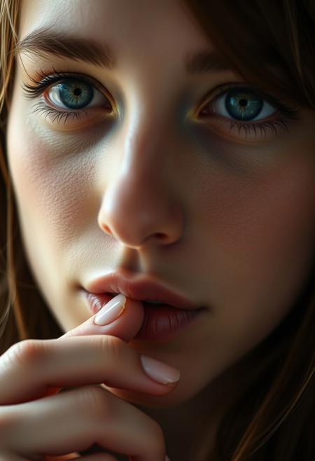 score_9, score_8_up,1 woman, cute, solo,  18 years old,     brown hair, grey eyes    sucking her thumb , closeup,   pleasure,  full lips, , focus on mouth, relaxed, total pleasure from sucking her mouth,
, very detailed, detailed eyes,  high detailed texture, realistic, photorealistic, perfect eyes, real life realistic, ExpressiveH, Cinematic Film,