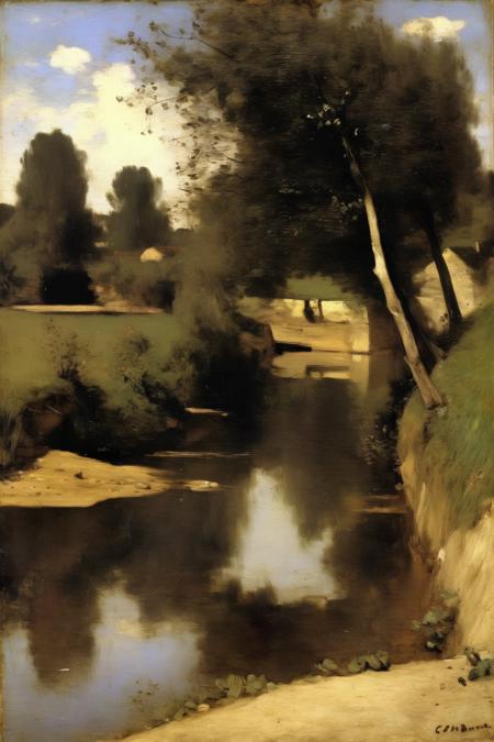 <lora:Jean-Baptiste-Camille Corot Style:1>Jean-Baptiste-Camille Corot Style - Painting, Realism, Barbizon School Art by Jean-Baptiste-Camille Corot