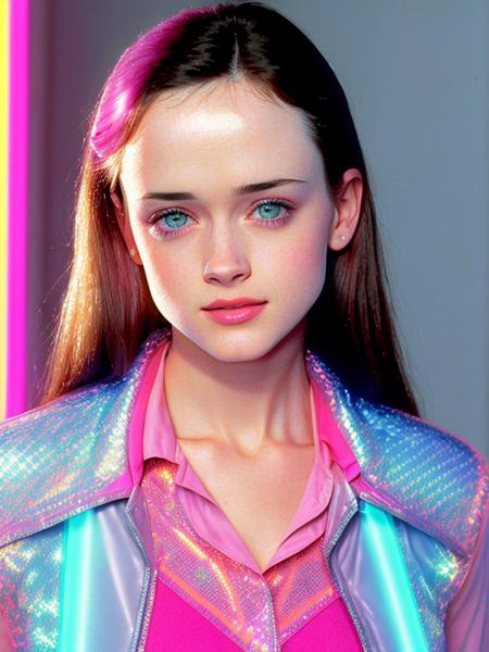 photo of (roryg:0.99) (Wearing a neon pink shirt with a silver metallic vest and a holographic jacket:1.4), detailed face, realistic skin, high quality, (bluegrey eyes:1.1), Leica 50mm, f1. 4, natural light, grainy, (high detailed skin:1.2), high detail